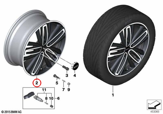JCW Radial Alloy Tire sprach 526 OEM 36116856056 für BMW F54. Original BMW.