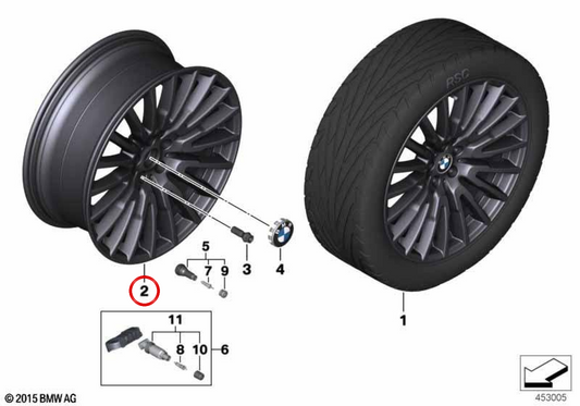 21" Vielspeichen-Vorderrad OEM 36116863112 für BMW 6' G32 GT, 7' G11, 7' G12... und mehr. Original BMW.