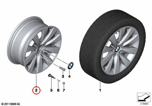 Tire en alliage d'origine BMW V-ENSE 413 Black 17 "OEM 36116867126 pour BMW F30, F30N, F31, F31N, F35, F35N, F32, F33, F36. Compatible avec les capteurs RDC BMW.