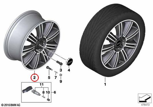 Leichtmetallräder "Ihr Meisterwerk 524" OEM 36116876636 für Mini F54, F55, F56, F57, F60. Original Mini.