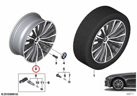 VIELSPEICHE ALLOGY 781 OEM 36116883523 for BMW G20, G21, G28, G22. Original BMW.