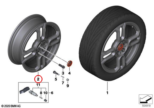 Cerchio in lega 6Jx18 ET41 JCW GP Spoke 565 bicolore antracite opaco metallizzato/polito OEM 36116885756 per MINI F56 3 porte Cooper, Cooper D… e altro. Originale MINI.