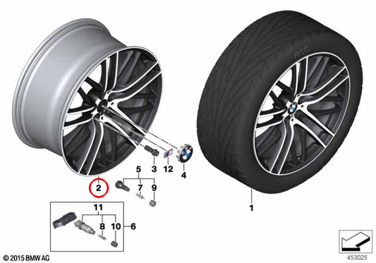 Alloy tire M double radio 650 OEM 36116893543 for BMW G32, G11, G12. Original BMW.
