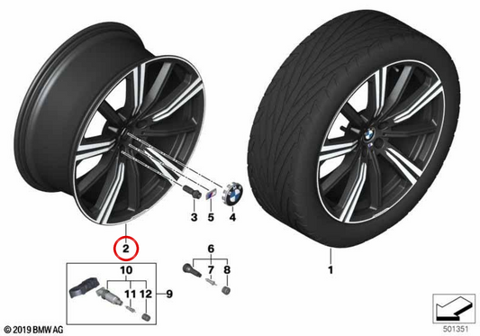 Piene in lega M Performance Double Radio 749M OEM 36116893544 per BMW G05, G06. BMW originale.