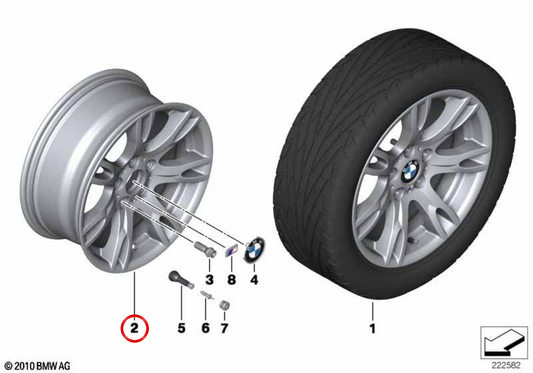 Jante de liga leve M Raio Duplo 354 OEM 36117842635 para BMW E84. BMW genuíno.