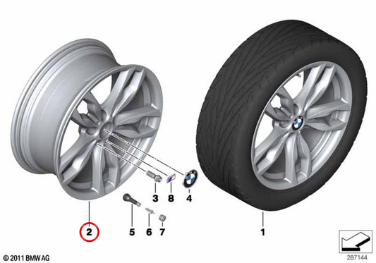 Llantas de aleación originales BMW M doble radio 434 OEM 36117845867 para BMW F10, F11, F06, F12, F13.
