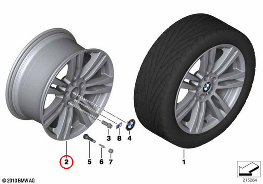 Alloy tire M double radio 333 OEM 36117846835 for BMW E70, E71. Original BMW.