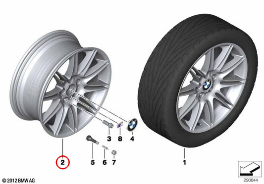 Original alloy wheels BMW M Double Radio 225 19 "For BMW E84. Size 9x19 ET41. OEM 36117847084. Only for rear axle. Includes central lid and screws. Original BMW.