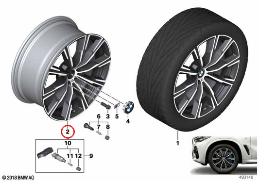 Pneus BMW M Style 740 originaux dans OM 36118071996 pour BMW G05 (X5), BMW G18 (série 5 GTE), BMW G06 (X6). BMW d'origine.