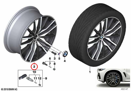 Llantas M Doble Radio 742 para BMW X5 G05, G18, X6 G06 (OEM 36118090014). Original BMW.