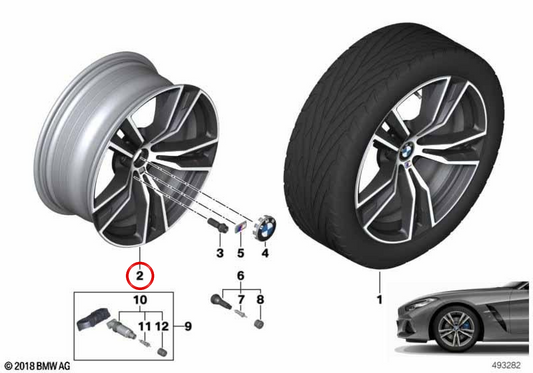 ALLOY TIRE M Double Radio 798M OEM 36118091464 pour BMW G29. BMW d'origine.