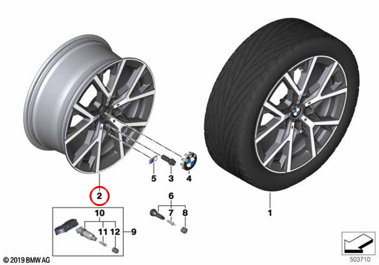 Legierung Tire M Performance Y-Speichen 553 OEM 36118092355 für BMW F40, F44. Original BMW.