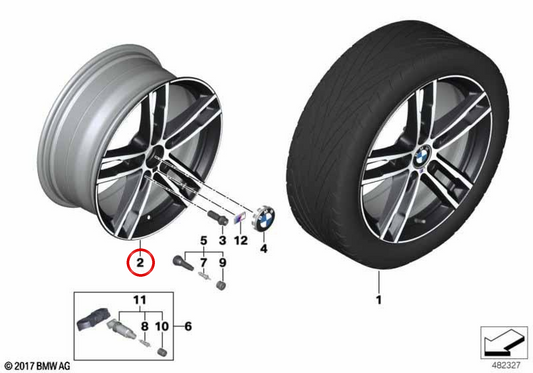 Alloy Tire M Doppelradio 719 OEM 36118745166 für BMW F20, F21, F22, F23. Original BMW.