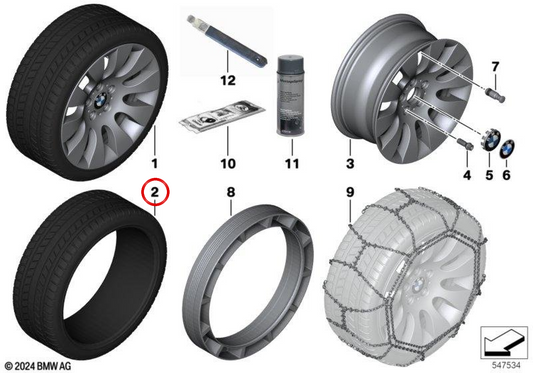 Hiver Tire Michelin Pilot Alpin PA4 AR PAX 245 / 710R490 117 OEM 36126776306 pour BMW E65, E66 (avec système PAX). BMW d'origine.
