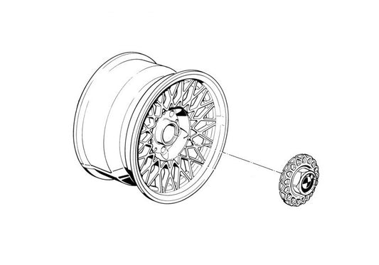Tapacubos llanta 171mm OEM 36132225623 para BMW E28, E24 y E23. Original BMW.