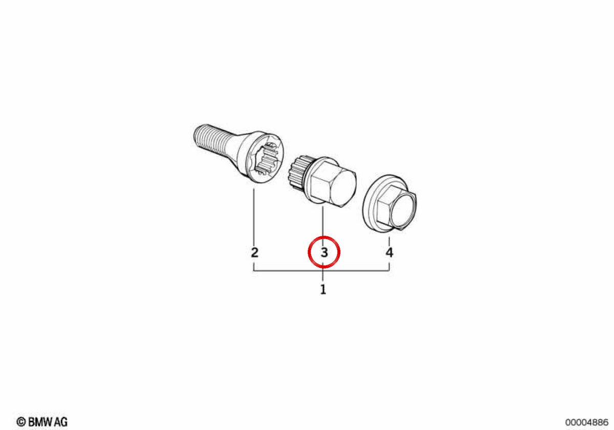 Adaptador com código OEM 36136762343 para BMW E81, E82, E87, E88, E30, E36, E46, E90, E91, E92, E93, E34, E39, E60, E61, E63, E64, E32, E38, E65, E66, E31, E83, E53, Z1, Z3, E85, E86, E52 e para MINI R50, R52, R53. BMW e MINI originais.