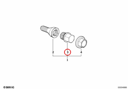 Adaptador com código OEM 36136762343 para BMW E81, E82, E87, E88, E30, E36, E46, E90, E91, E92, E93, E34, E39, E60, E61, E63, E64, E32, E38, E65, E66, E31, E83, E53, Z1, Z3, E85, E86, E52 e para MINI R50, R52, R53. BMW e MINI originais.