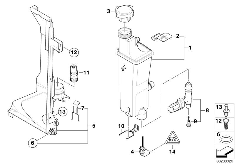 Plaque d'assemblage OEM 17111436251 pour BMW E46 et Z4 E85 / E86. Pièce BMW d'origine, partie du système de réservoir liquide de changement automatique. Convient uniquement à la substitution professionnelle.