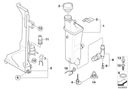 Plaque d'assemblage OEM 17111436251 pour BMW E46 et Z4 E85 / E86. Pièce BMW d'origine, partie du système de réservoir liquide de changement automatique. Convient uniquement à la substitution professionnelle.