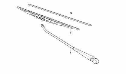 Left wiper arm for BMW 6 Series E24 (OEM 61611373043). Original BMW
