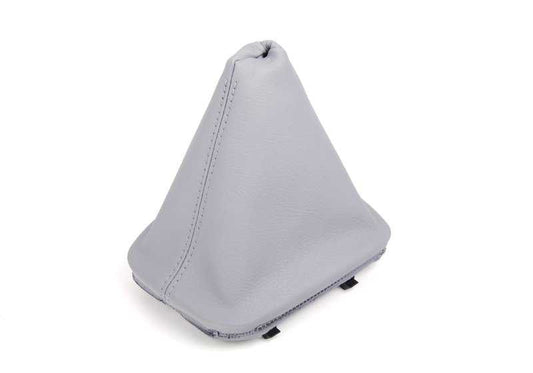 Recubrimiento de palanca de cambios en cuero gris titanio OEM 25111434531 para BMW Serie 3 E46. Original BMW.