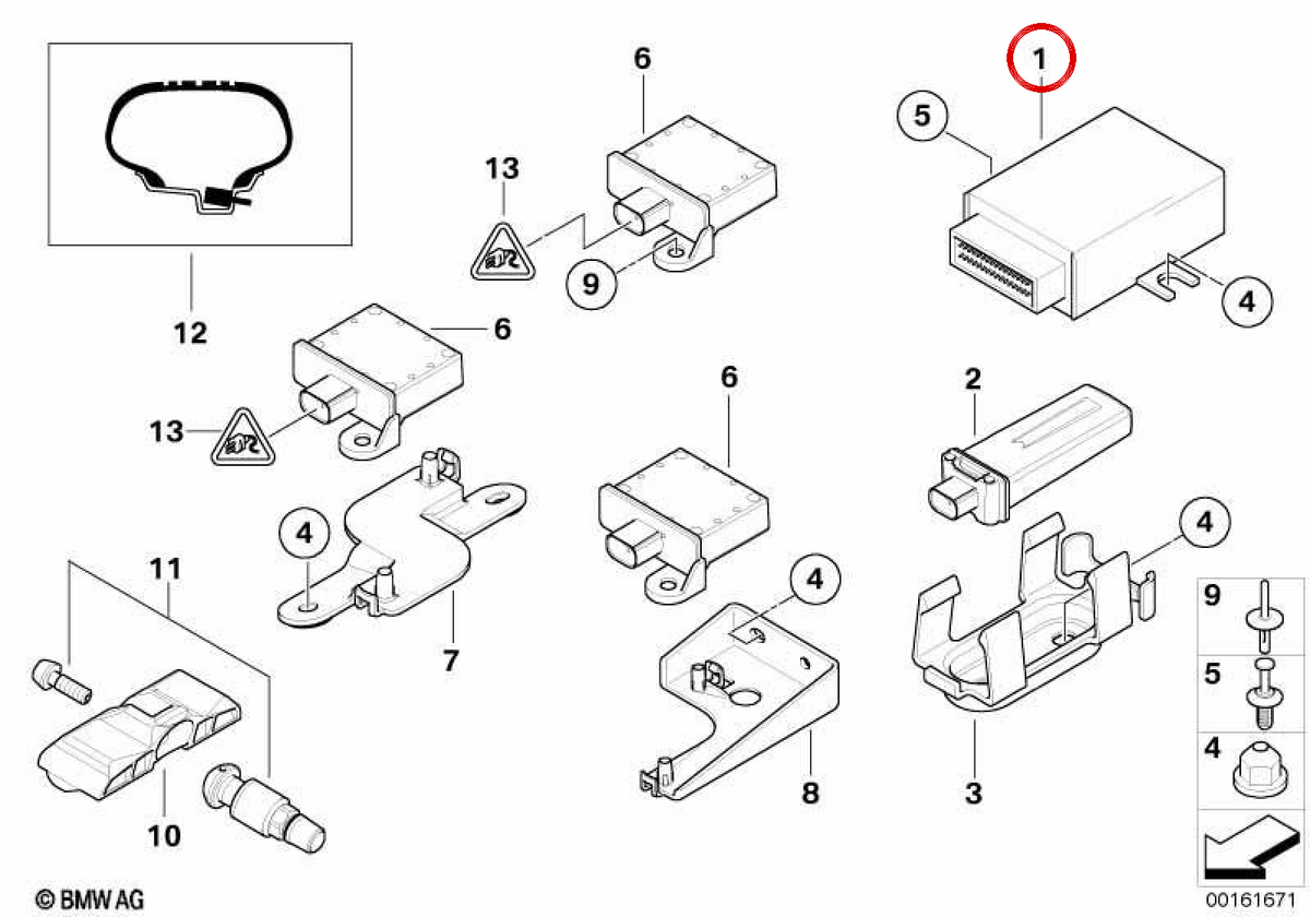 RDC -Steuermodul (Reifendrucksensor) OEM 36236782803 für BMW E85, E86. Original BMW.