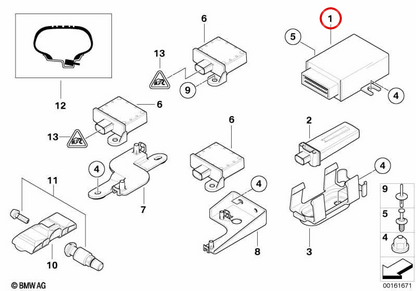 RDC -Steuermodul (Reifendrucksensor) OEM 36236782803 für BMW E85, E86. Original BMW.