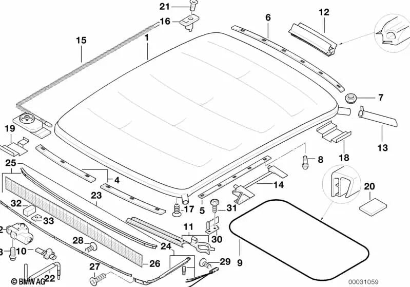 Juego de Molduras Deflector de Viento para BMW E36 Serie 3 (OEM 54112693501). Original BMW