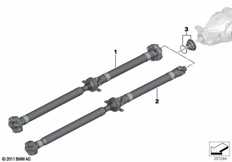 Driveshaft for BMW 1 Series F20, F20N, F21, F21N 2 Series F22, F23 (OEM 26107598375). Original BMW