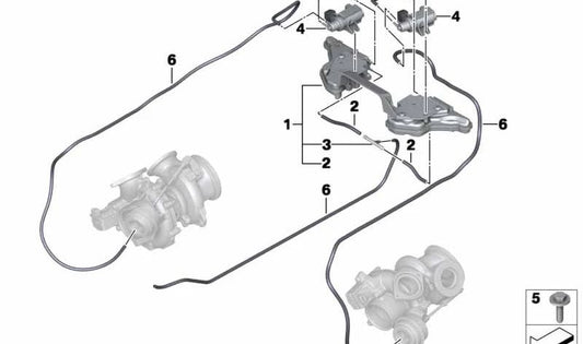 Vacuum tank with OEM support 11657585079 for BMW F01, F02. Original BMW.
