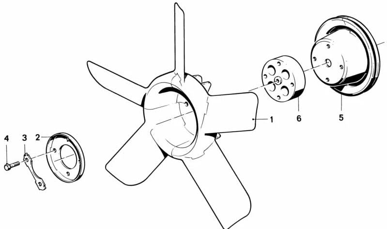 Ventilador para BMW Serie 3 E21, Serie 5 E12 (OEM 11521257039). Original BMW