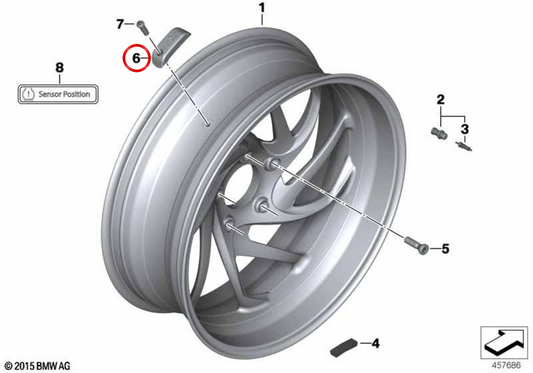 Sensore di pressione dei pneumatici RDC 433 MHz OEM 36317106019 per motociclette BMW R1250GS, R1250RT, F850GS, F900XR, C400GT, CE04… e altro ancora. BMW MOTORAD originale.