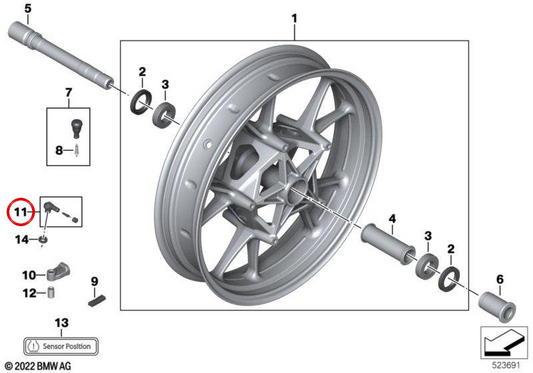OEM 36317108181 Valvola di inflazione Acodada per BMW Motorrad F 850 ​​GS, F 900 GS, F 900 R, F 900 XR, K 1600 GT. Compatibile con cerchi in lega, radio e forgiato. BMW MOTORAD originale.