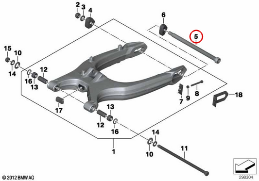 Demi-essieu arrière OEM 36317720906 pour motos BMW F 700 GS, F 800 GS, F 650 GS, F 800 R... et plus encore. BMW Motorrad d'origine.