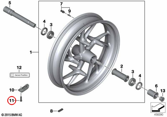 Parafuso ISA M8x1.25 OEM 36318359961 para BMW Motorrad {CK07, FK70 (F 700 GS), FK71 (F 800 GT, F 800 S, F 800 ST), FK73 (F 800 R)}. Originais BMW Motorrad.