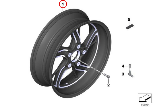 Option 719 OEM 36319898656 sports alloy wheels for BMW Motorrad R Ninenet, R Nine Pure, R Ninenet Scrabler, R Ninenet Racer, R Ninenet Urban G/S. Original BMW Motorrad.