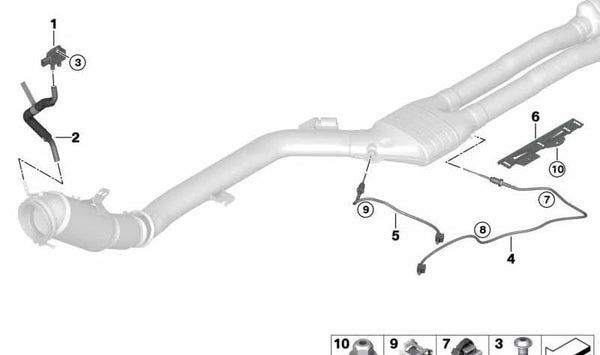 Sensor de temperatura de gases de escape OEM 13629488316 para BMW G14, G15, G16. Original BMW