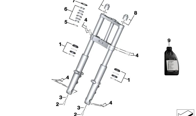 Conjunto de juntas OEM 31429443840 para garfo telescópico em motocicletas BMW R 18, R 18 Classic, R 18 B, R 18 Transcontinental. Originais BMW Motorrad.