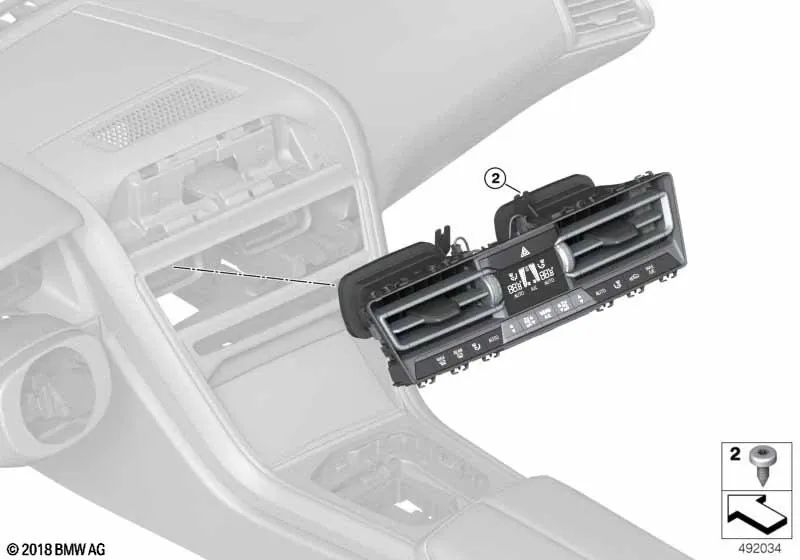 Automatic Climate Control Panel for BMW F91, F92, F93, G14, G15, G16 (OEM 64115A1D434). Original BMW.