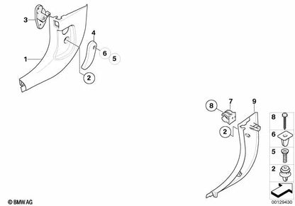 Seitenverkleidung delantera izquierda para BMW E63, E63N, E64, E64N (OEM 51437073667). Original BMW