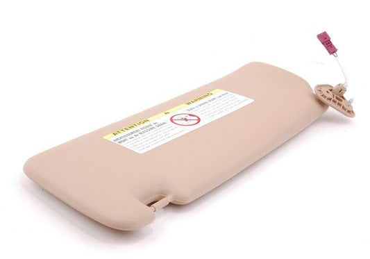 Parasol derecho con luz beige OEM 51168237646 para BMW E46. Original BMW.