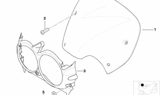 Rivestimento anteriore superiore OEM 46632328683 per BMW Motorrad R 1150 GS, R 1150 GS Adventure. BMW Motorrad originale.