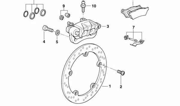 Disco de freno trasero OEM 34212314151 para BMW Motorrad R 1100 GS, R 1100 R, R 1100 RT, R 1100 S, R 850 GS, R 850 R, R 850 RT, R 1150 GS, R 1150 RS. Original BMW Motorrad.