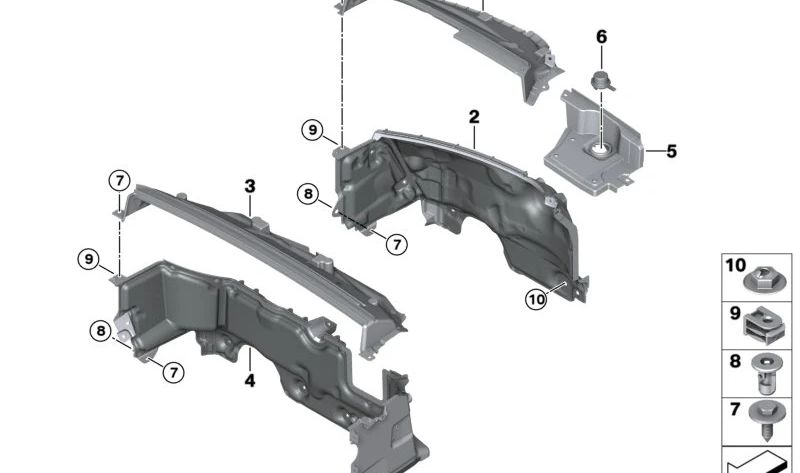 Antepara inferior para BMW X1 U11, X2 U10, MINI U25 (OEM 51719626005). BMW original