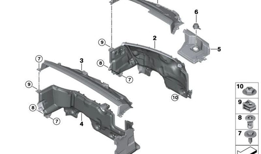 Antepara inferior para BMW X1 U11, X2 U10, MINI U25 (OEM 51719626005). BMW original