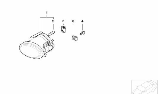 Faro antiniebla izquierdo OEM 63172228613 para BMW E46, E39. Original BMW.