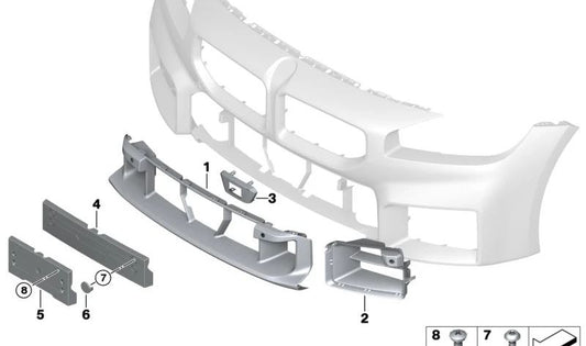 Rejilla lateral delantera izquierda OEM 51118082449 para BMW 2 Series G87. Pieza original BMW.