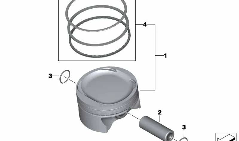 Juego de reparación de pistón OEM 11257700411 para motos BMW G 650 GS, G 650 GS Sertão, G 650 X. Original BMW Motorrad.