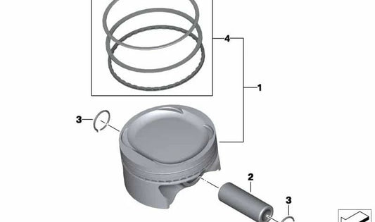 Ensemble de réparation de piston OEM 11257652980 pour BMW F 650 CS Motorcycles, F 650 GS, F 650 GS DAKAR, G 650 X, G 650 GS. BMW original Motorrad.