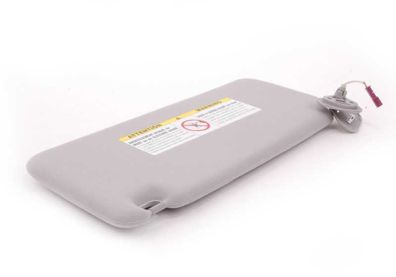 Parasol con luz de maquillaje derecho color gris claro OEM 51168242548 para BMW Serie 5 E39 y Serie 7 E38. Original BMW.
